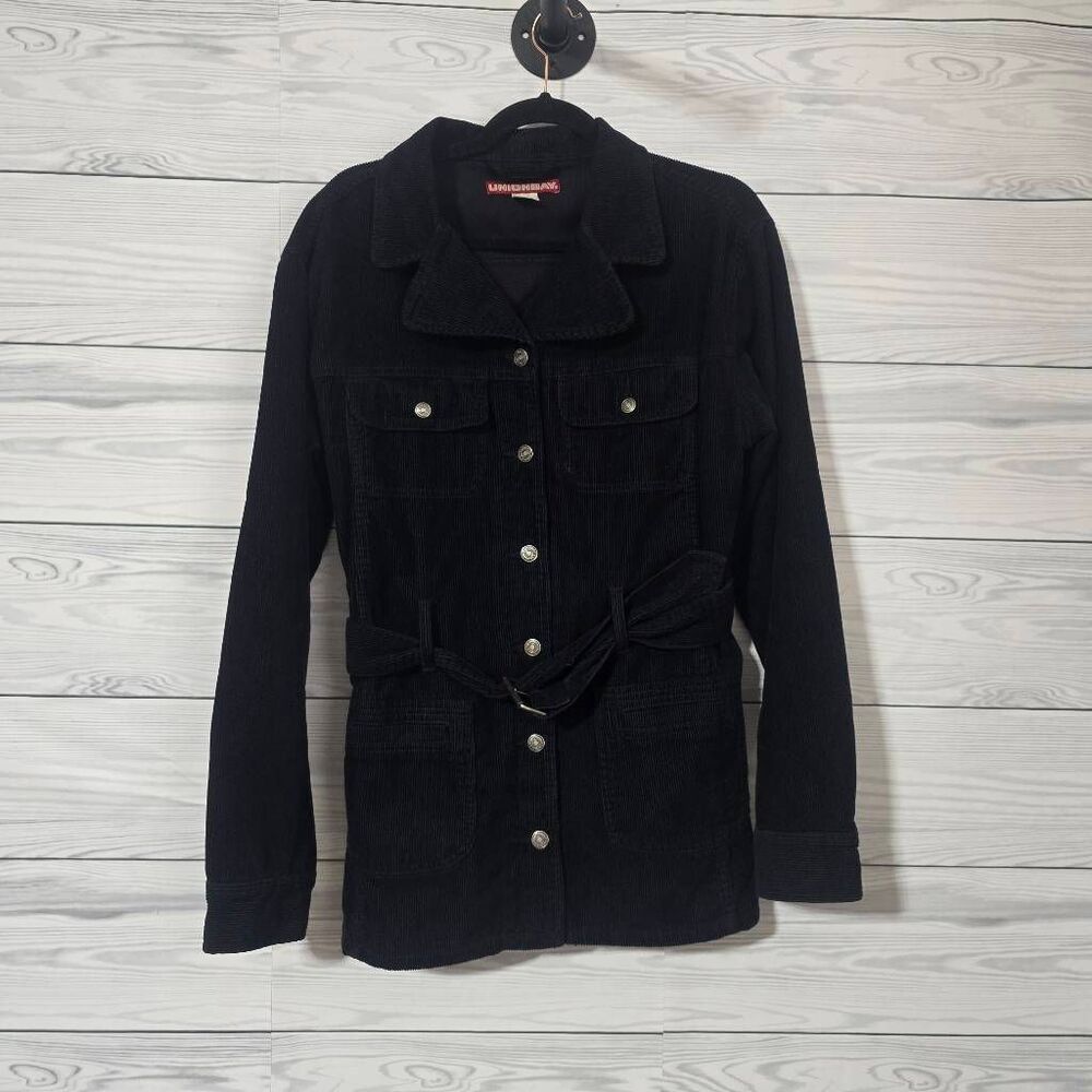 Unionbay Vintage Y2K Black Corduroy Barn Jacket Large Utility Retro Chore Fall